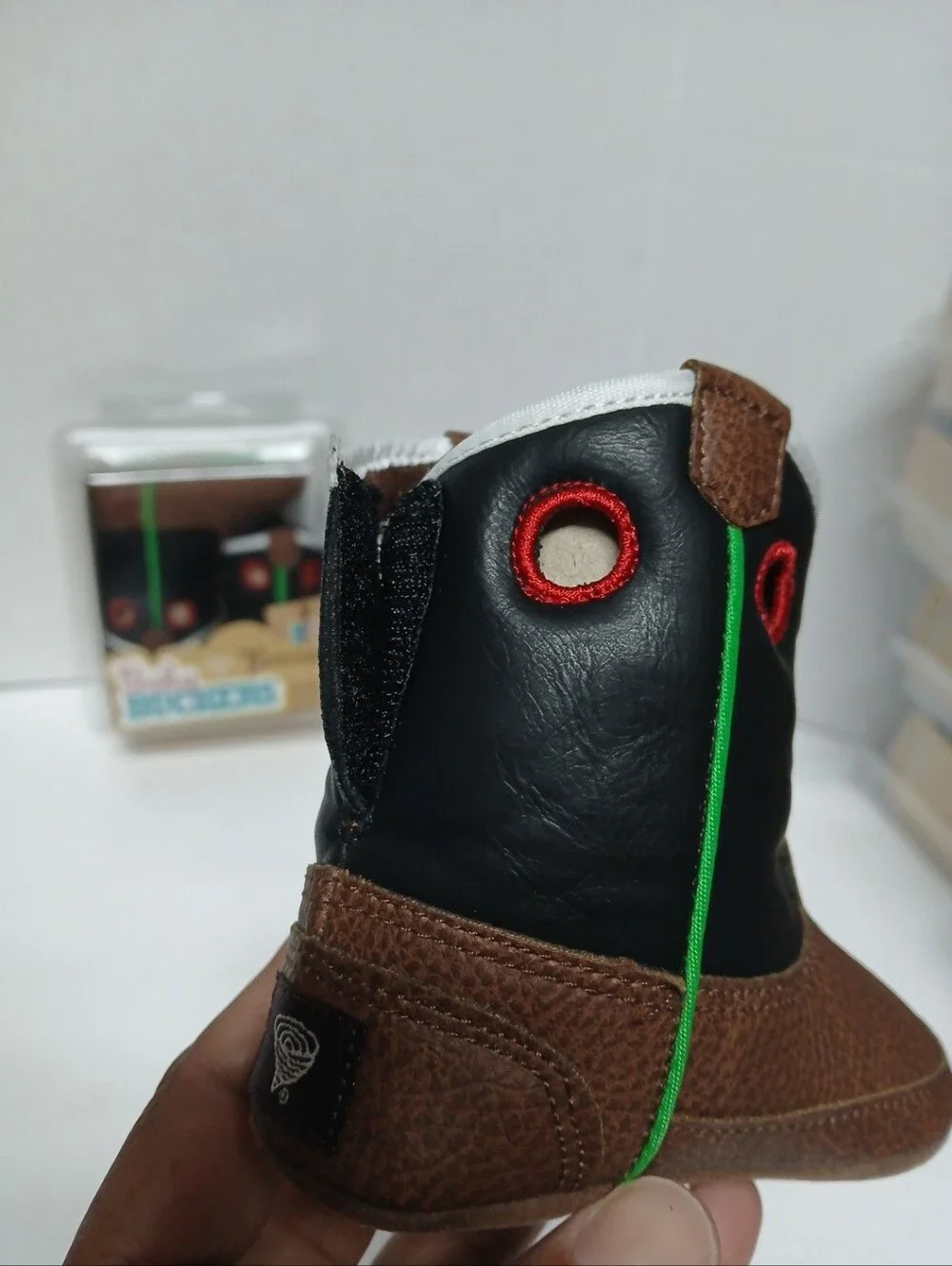 New Kids Brown & Black Cowboy Boot Shoes - Twister Size 3